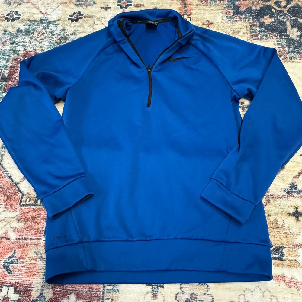 Nike Dri-FIT Pullover Training‎ Top Half Zip Athletic Blue Small